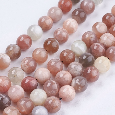 Natural Multi-Moonstone Beads Strands G-J157-10mm-06-1