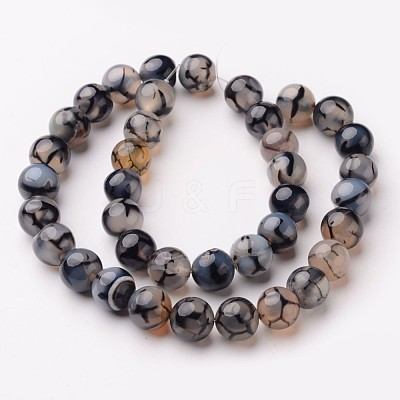 Natural Dragon Veins Agate Beads Strands G-D845-03-6mm-1