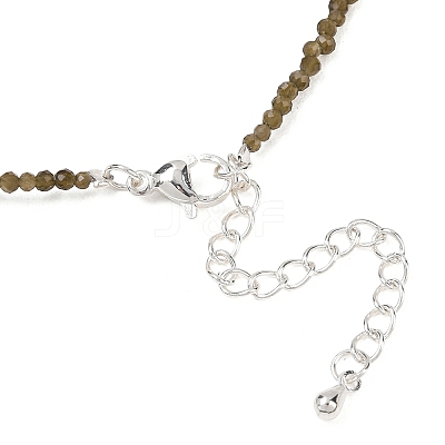Natural Golden Sheen Obsidian Beaded Necklaces NJEW-K114-A-A19-1