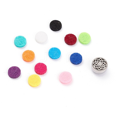 304 Stainless Steel Magnetic Diffuser Locket Aromatherapy Essential Oil Buckle AJEW-M027-13P-1