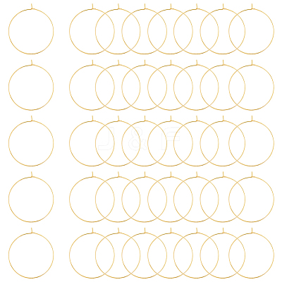 40Pcs Brass Hoop Earrings Findings KK-DC0001-11-1