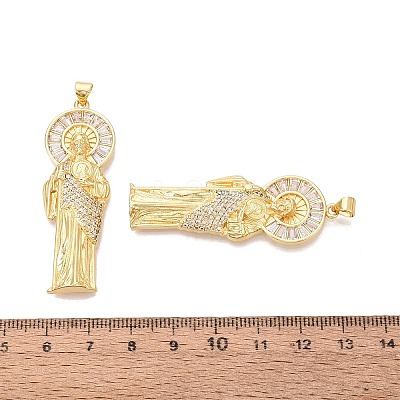Religion Brass Micro Pave Clear Cubic Zirconia Pendants KK-N287-46C-G-1
