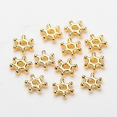 ABS Electroplated Snowflake Plastic Spacer Beads KY-I002-02A-1