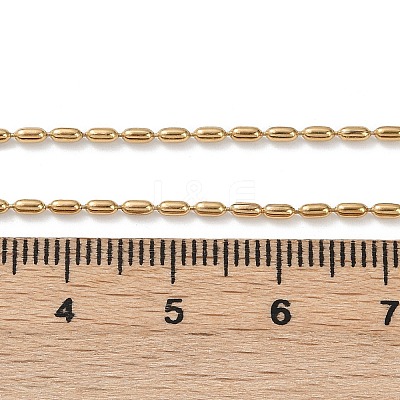 Ion Plating(IP) 304 Stainless Steel Oval Ball Chain Necklace for Men Women NJEW-M200-09G-1