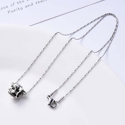 Non-Tarnish 304 Stainless Steel Boston Link Chain Necklace NJEW-S420-006D-P-1