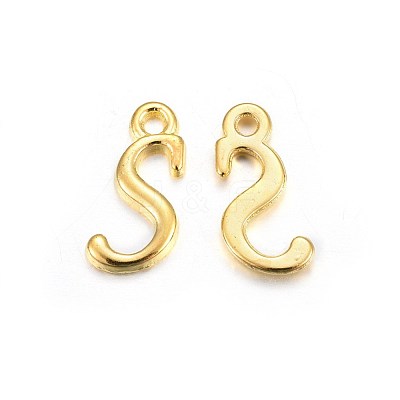 Golden Plated Alloy Letter Pendants PALLOY-J718-01G-S-1
