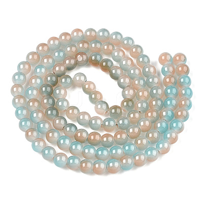Baking Paint Imitation Jade Glass Round Bead Strands DGLA-N003-6mm-05-1