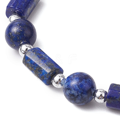 Natural mixed Gemstone Round Beaded Stretch Bracelets for Women BJEW-JB11137-1