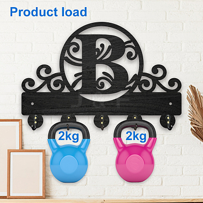 Wood & Iron Wall Mounted Hangers HJEW-WH0055-218-1