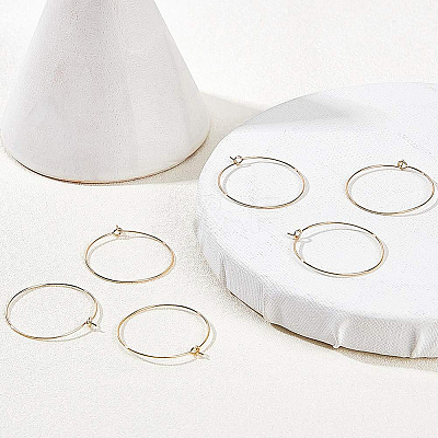 Long-Lasting Plated Brass Hoop Earrings Findings KK-BC0005-10G-NF-1