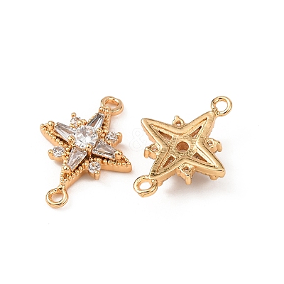 Brass Pave Clear Cubic Zirconia Links KK-T082-09G-1