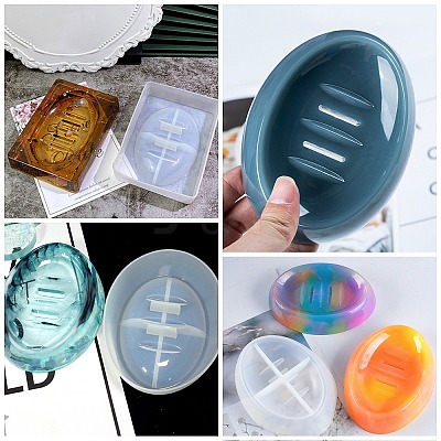 DIY Oval Soap & Soap Storage Box Molds Kits DIY-OC0003-52-1