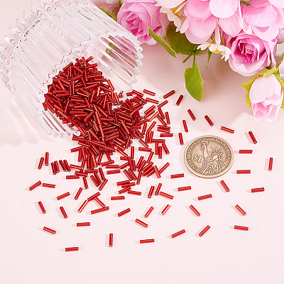 3000Pcs Glass Bugle Beads SEED-ME0001-27B-1