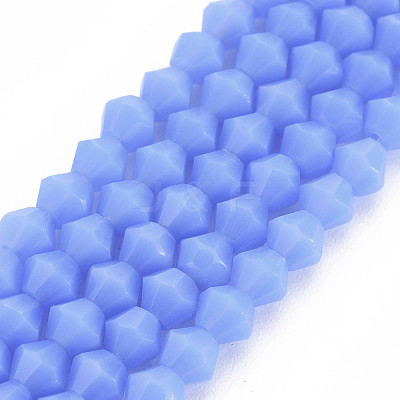 Opaque Solid Color Glass Beads Strands GLAA-Q080-4mm-B12-1