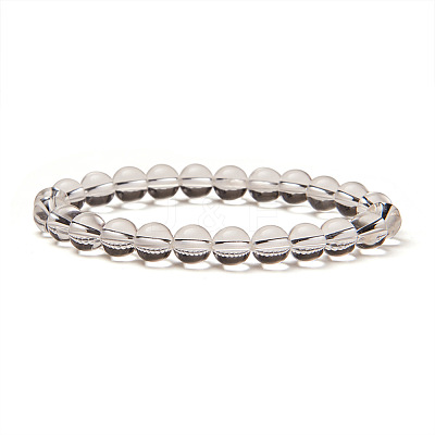 Natural Crystal Round Beads Stretch Bracelets BJEW-N301-8mm-07-1
