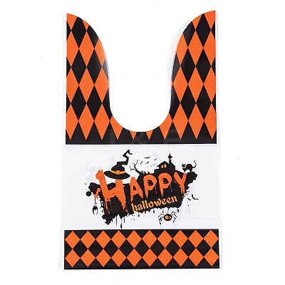 100Pcs Rabbit Shaped Halloween Candy Plastic Bags ABAG-U001-02P-1