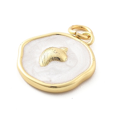 Ocean Theme Brass Enamel Pendants X-KK-Q029-01F-G-1