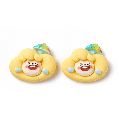 Opaque Resin Cabochons RESI-G036-E02-1