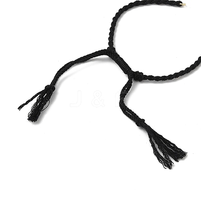 Braided Cotton Cord Bracelet Making MAK-L043-02G-09-1