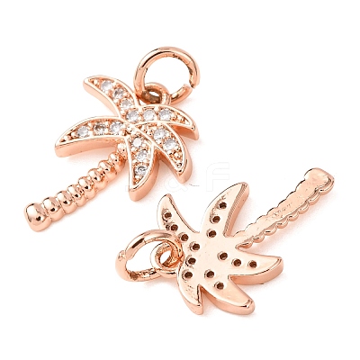 Brass Micro Pave Cubic Zirconia Pendants ZIRC-K070-38RG-1