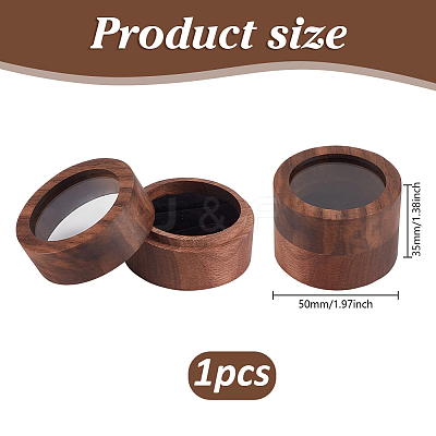 2-Slot Round Wood Ring Storage Boxes CON-HY0001-05C-1