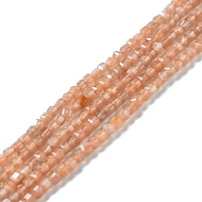 Natural Orange Sunstone Beads Strands G-D467-A12-1