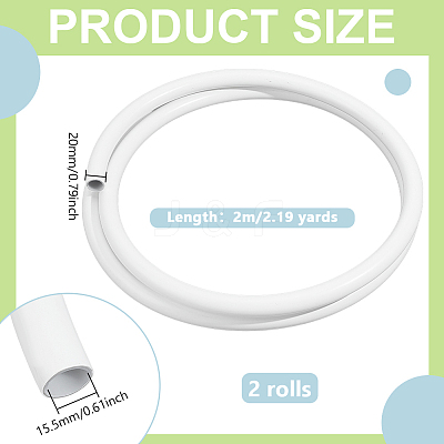 2 Rolls Plastic Aluminum Curved Shaped Tube FIND-PH0029-23A-1