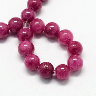 Natural Dyed Yellow Jade Gemstone Bead Strands G-R271-10mm-YXS12-1
