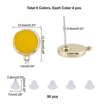 20pcs Alloy Enamel Stud Earring Findings FIND-FH0004-30-1