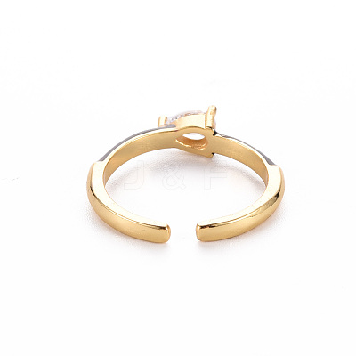 Brass Enamel Cuff Rings RJEW-T016-27B-NF-1
