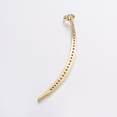 Brass Micro Pave Cubic Zirconia Pendants ZIRC-G125-48G-1