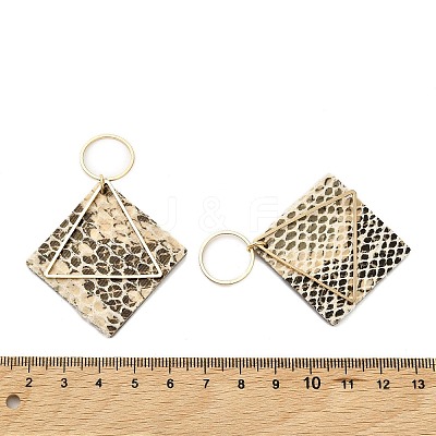 Brass with PU Leather Pendants FIND-Z048-08C-KCG-1