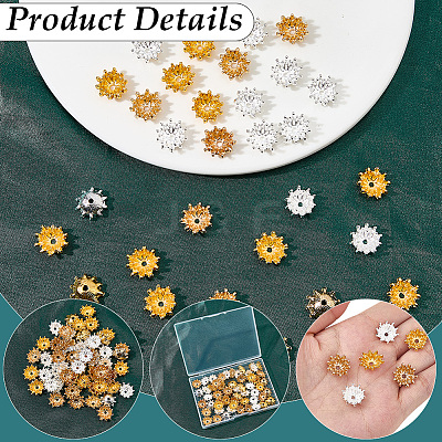 90Pcs 3 Colors Zinc Alloy Bead Caps FIND-SC0022-67-1