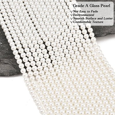 Eco-Friendly Dyed Glass Pearl Round Beads Strands HY-A002-6mm-RB001-1