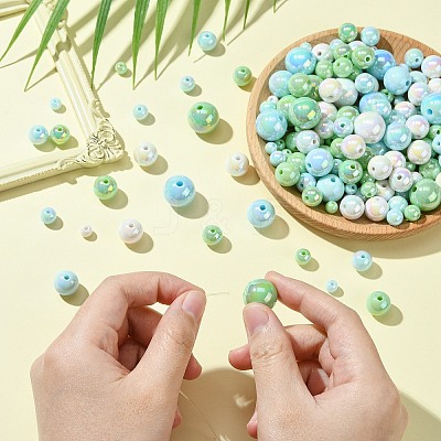 250G UV Plating Rainbow Iridescent Opaque Acrylic Beads PACR-CJ0001-38D-1