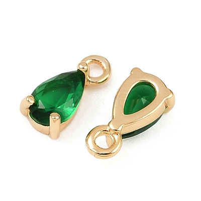 Brass Micro Pave Cubic Zirconia Pendants KK-K374-07G-01-1