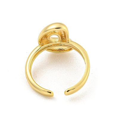 Brass Letter Open Cuff Rings for Women RJEW-G313-01D-G-1