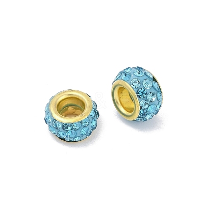 Alloy Rhinestone Clay Pave Beads ALRI-D300-04G-09-1