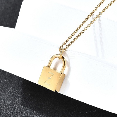 304 Stainless Steel Rolo Chain Pendant Necklaces NJEW-S444-01G-26-1