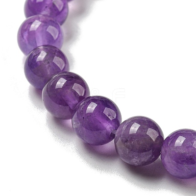 8.5mm Round Natural Amethyst Beaded Stretch Bracelets BJEW-C074-01M-1