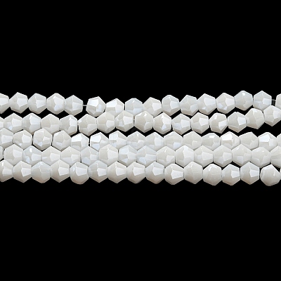 Opaque Solid Color Electroplate Glass Beads Strands EGLA-A039-P4mm-A15-1