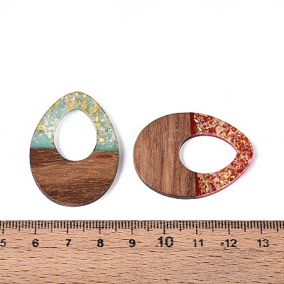 Opaque Resin and Walnut Wood Pendants RESI-T060-15M-1