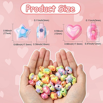 50Pcs 10 Styles Opaque Acrylic Beads OACR-CJ0001-88-1
