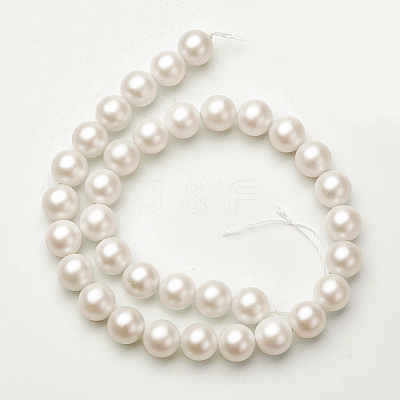 Shell Imitated Pearl Bead Strands BSHE-F0014-6mm-10-1