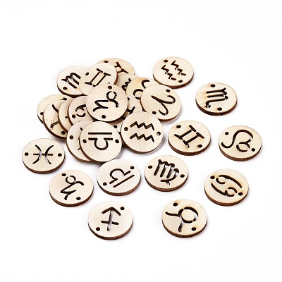 120pcs 12 Styles Unfinished Natural Poplar Wood Links Connectors WOOD-LS0001-05-1