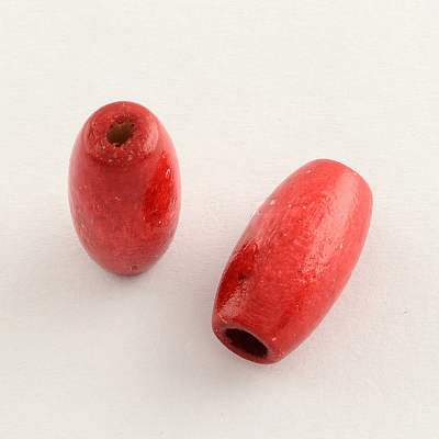Dyed Natural Long Oval Wood Beads WOOD-Q003-23x8mm-04-LF-1