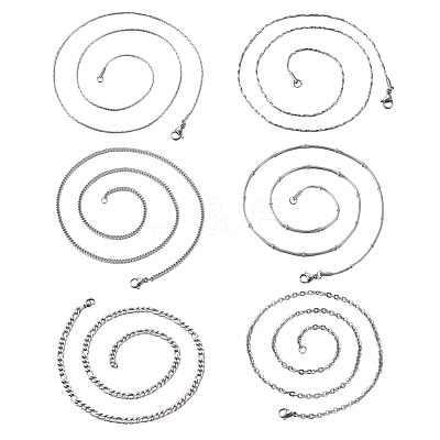 304 Stainless Steel Chain Necklace NJEW-TA0001-10P-1