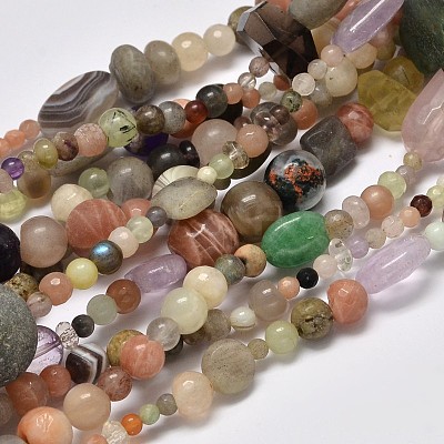 Nuggets Natural & Synthetic Mixed Stone Bead Strands G-M297-09-1