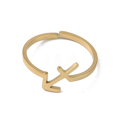 Real 18K Gold Plated 304 Stainless Steel Adjustable Finger Ring RJEW-L115-01G-12-1