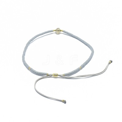 Adjustable Natural Smoky Quartz Braided Bead Bracelets BJEW-F391-A18-1